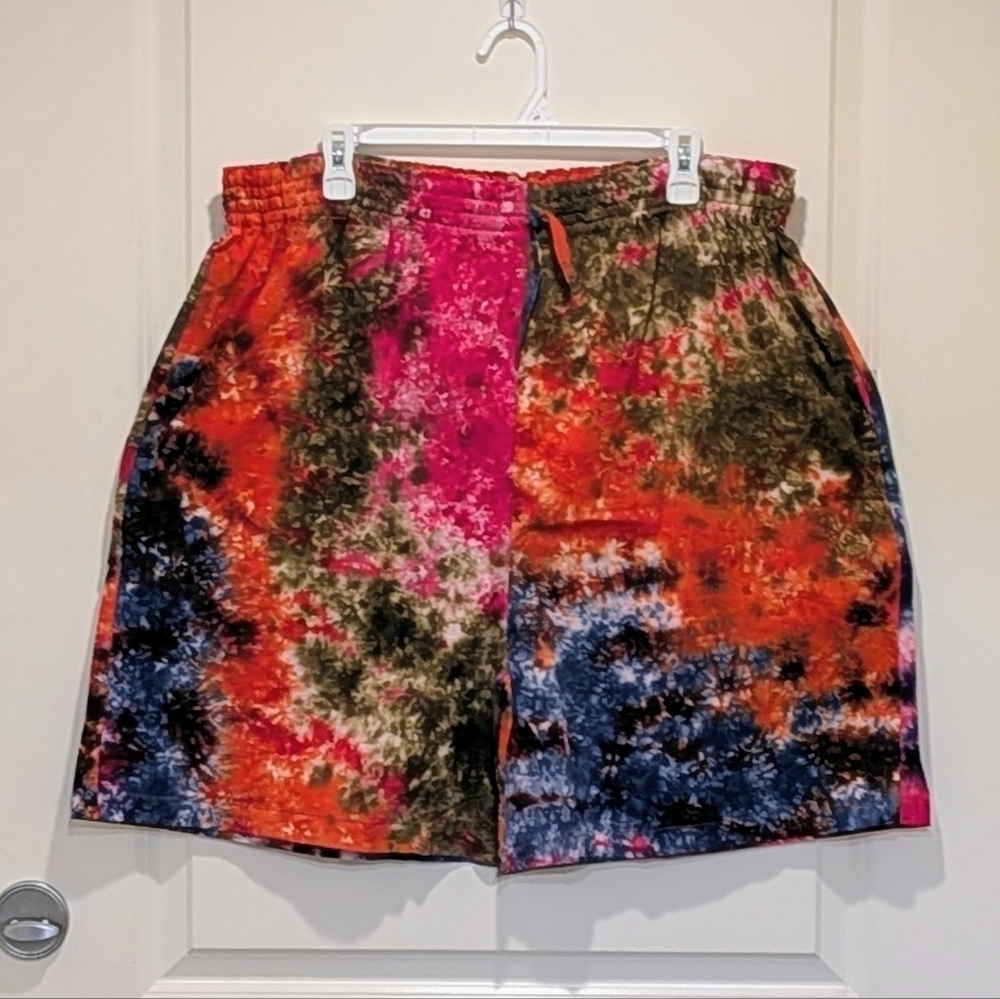 NWOT Beckwoman 100% Cotton Tie Dye Drawstring Waist Shorts